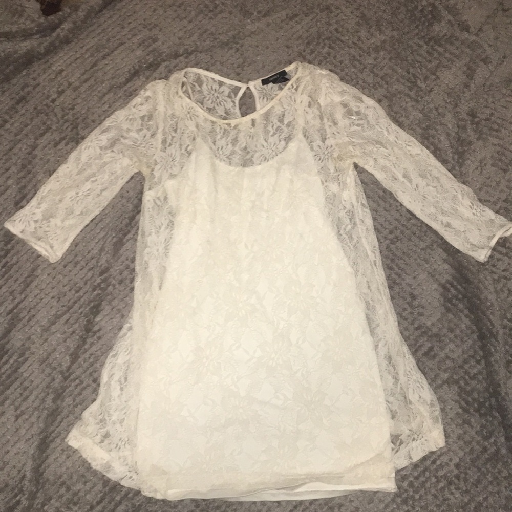 Cream Lace Shift Dress